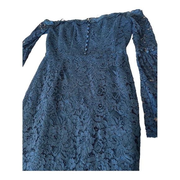 N/Nicholas Blue Lace Octavia Cocktail Dress Size 10 Southern Charm - Picture 5 of 14
